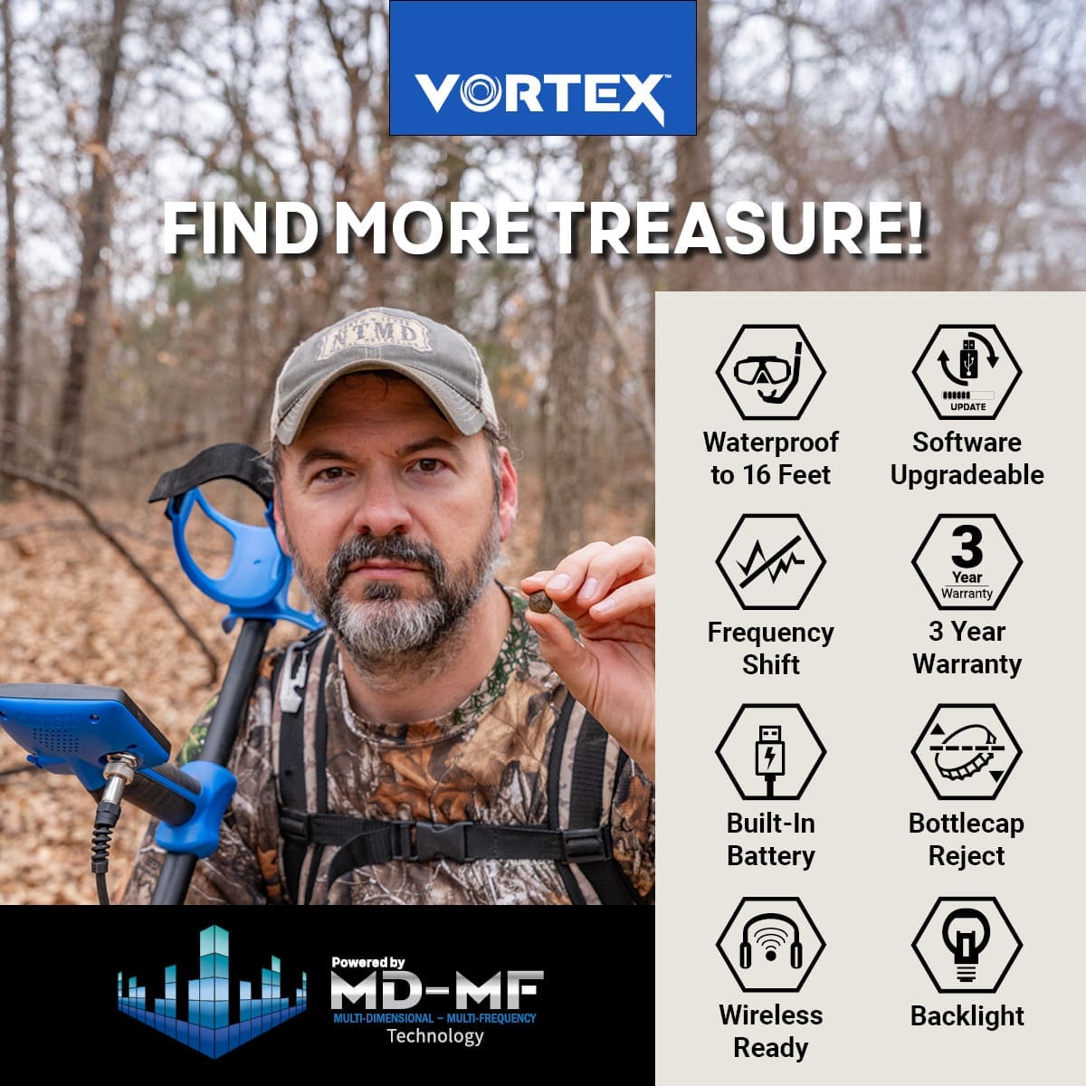 İstanbul Garrett Vortex VX7 Dedektör - Vortex VX7, sahil, park ve tarla arasında geçiş yapan kullanıcı için dengeli güç noktasıdır.